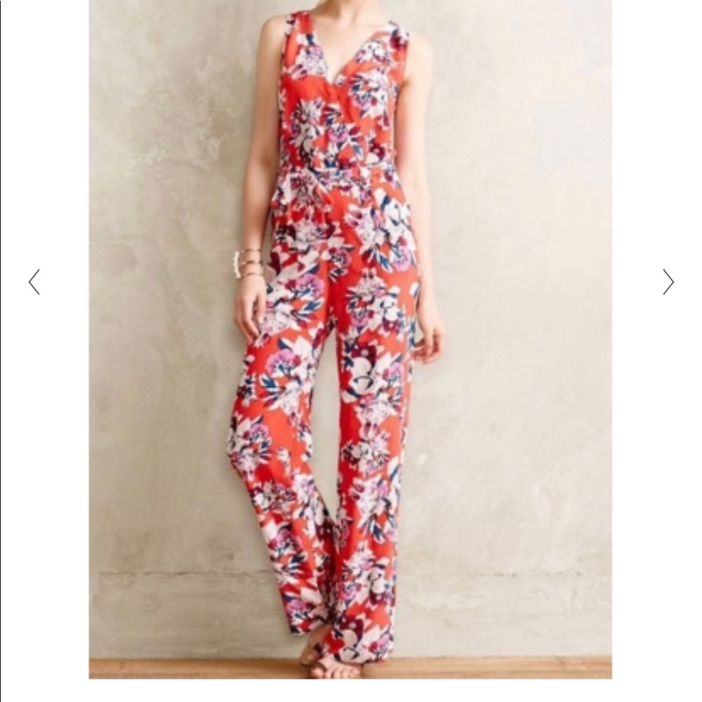 ANTHRO YUMI KIM Flower District jumpsuit XS red